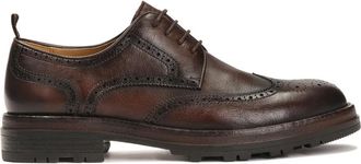 Kazar Leren casual halfschoenen met ornamenten - Heren - Nette schoenen - Bruin - 43 EU - Leer - Schoenen