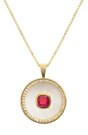 Freya Rose Garnet Mother Of Pearl Necklace at Nordstrom, Size 9.25