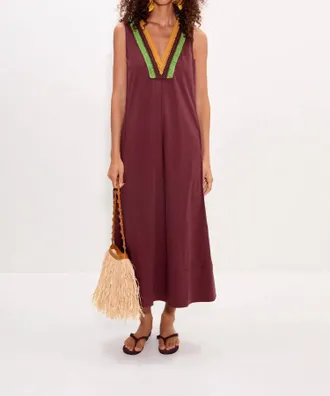 Simon Miller Mar Crochet Poplin Dress In Choco Brown