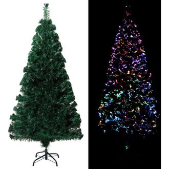 vidaXL &Aacute;rbol De Navidad Artificial Y Soporte Fibra &Oacute;ptica Verde 150 Cm Vidaxl