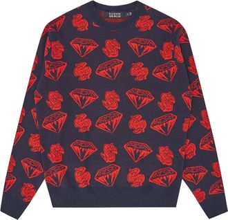 Billionaire Boys Club Diamonds & Dollars Geweven Trui - Heren - Ronde hals truien - Veelkleurig - S - Katoen - Truien & Vesten
