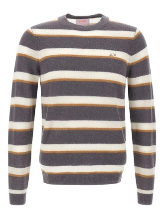 Sun 68 striped crew-neck sweater - Grey