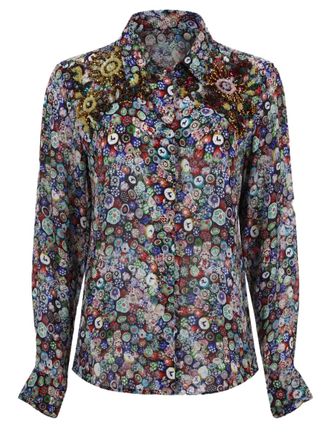 Dries Van Noten Intricately Embroidered Viscose Shirt