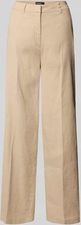 Cambio Cambio Hose aus Leinen-Mix mit B&uuml;gelfalten Modell MIRA in Beige, Gr&ouml;&szlig;e 32