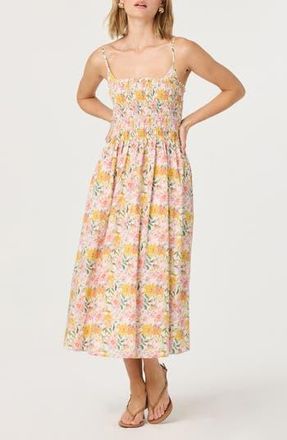 ASTR the Label Floral Print A-Line Dress in Pink Yellow Floral at Nordstrom Rack, Size Medium
