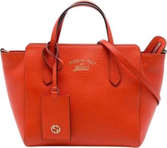 Gucci Pre-owned Mini Swing Satchel - Dames - Vintage Shopper - Oranje - ONE Size - Leer - Vintage