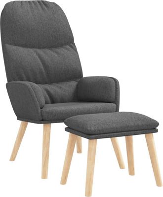 vidaXL Sill&oacute;n De Relax Con Taburete Tela Gris Claro Vidaxl