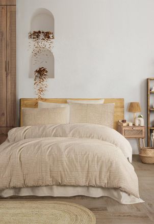 Blanc Avenue Juego de funda de edred&oacute;n 200x200 cm+ 2 FA 65x65 cm franela de algod&oacute;n