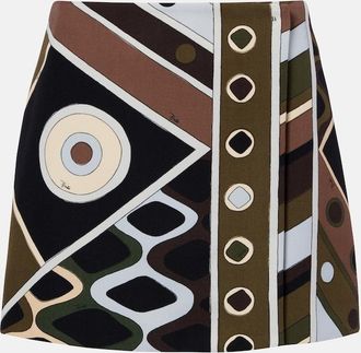 Pucci Vivara virgin wool canvas wrap skirt