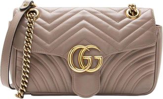 Gucci Matelass&eacute; Leather Gg Marmont Medium Flap Bag (Authentic Pre-Loved)