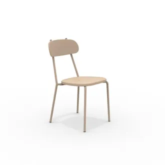 MondoViro Conjunto de 4 sillas de jard&iacute;n de metal beige 45x53 cm 84h