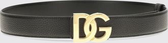 Dolce & Gabbana Cintura in pelle di vitello con motivo monogram e fibbia DG