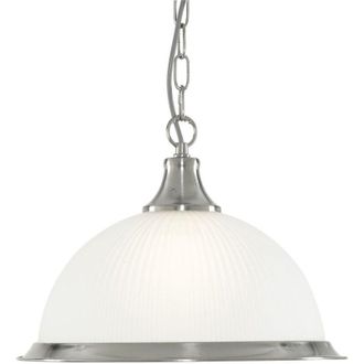 Searchlight Sospensione Contemporanea Americano Acciaio Argento Vetro 1 Luce E27