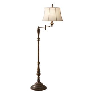 Loops Floor Lamp Multi Direction Moveable Swing Arm Desert Linen Fabric LED E27 60W