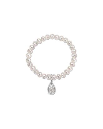 Rina Limor Silver Pearl Charm Bracelet