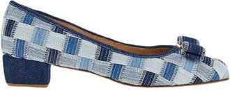 Ferragamo Varina Checked Block-Heel Pumps
