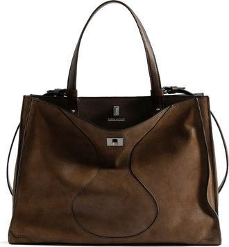 Zadig&Voltaire Jack Suede & Leather Shoulder Bag in Wood at Nordstrom