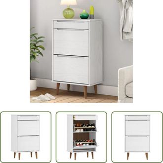 vidaXL vidaXL Scarpiera con cassetti - Scarpiera MOLDE Bianca 59,5x35x103 cm in Legno Massello di Pino