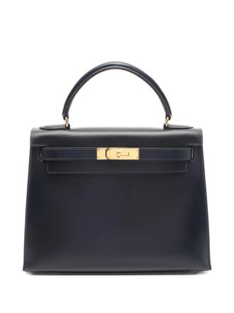 Herm&egrave;s 1993 28 Kelly handbag - women - Calf Leather - One Size - Blue