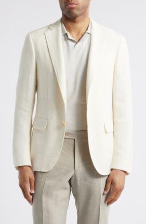 Canali Kei Trim Fit Linen, Silk & Wool Blend Sport Coat in White at Nordstrom Rack, Size 48 Us / 60 Eu Regular