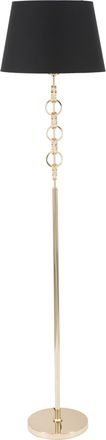 Mauro Ferretti L&aacute;mpara de pie de metal dorado con pantalla negra &oslash; 40x170 cm