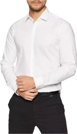 Calvin Klein Mens Long Sleeve Dress Shirt - White Cotton - Size EU 40 (Mens)