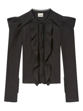 Isabel Marant Calina blouse met ruches en knopen - Zwart