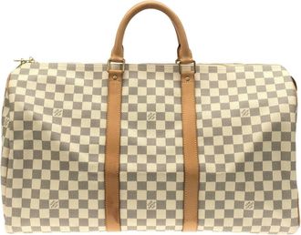 Louis Vuitton Azur Damier Azur Damier Azur Coated Canvas Boston Bag (Pre-Owned)