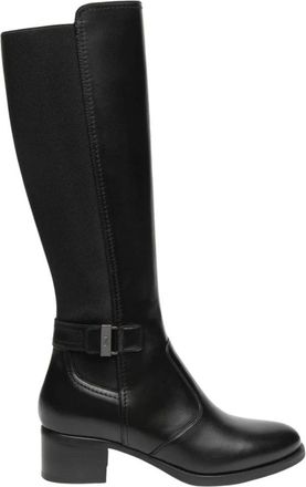 Nero Giardini Stivale Alto in Pelle e Tessuto - - Shoes - Donna - Nero - 37 EU