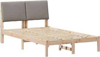 vidaXL Estructura De Cama Con Cabecera Marr&oacute;n Y Taupe 120 X 190 Cm Vidaxl
