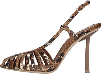 Le Silla Python-print Leren Kooi Sandalen - Dames - Pumps - Bruin - 37 1/2 EU - Leer - Schoenen