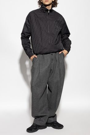 Fendi Jacket With Stand-up Collar, Mens, Black