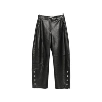 Sportmax Button-embellishment Leather Trousers