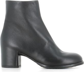 Del Carlo 12012 Nappa Ankle Boot - Dames - Laarzen met Hak - Zwart - 37 1/2 EU - Leer - Schoenen