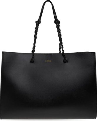 Jil Sander Tote Bags, female, Black, Size: ONE SIZE Tangle Leather Shopper Bag