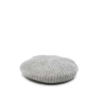 Miu Miu Logo-embroidered Ribbed-knit Beret