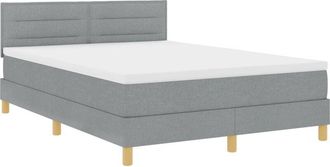 vidaXL Vidaxl - Box Spring Bed with Mattress Light grey 160 x 200 cm Fabric