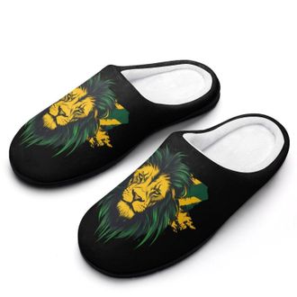Generic Jamaica Flag Lion Womens Slippers Warm House Slippers Indoor House Shoes with Anti-Skid Rubber Sole