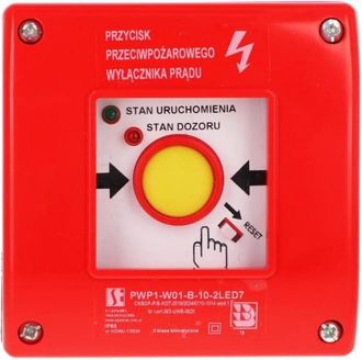 OEM Bot&oacute;n Interruptor Manual De Protecci&oacute;n Contra Incendios Pwp1 (1no) Con Certificado Cnbop - 2 Led Verde/rojo 230v