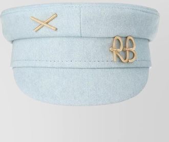 Ruslan Baginskiy flat top hat gold tone embellishments