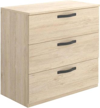 Dmora Cassettiera Alic, Settimanale per camera da letto, Comò con 3 cassetti, 70x45h72 cm, Rovere - Dmora