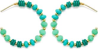 Panacea Beaded Hoop Earrings in Teal at Nordstrom Rack