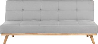 Beliani Beliani - Sof&aacute; Cama Clic Clac 3 Plazas Gris Claro Sal&oacute;n Moderno Con Mechones Froya
