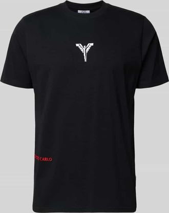 Carlo Colucci T-Shirt mit Label-Print in Black, Größe XXL