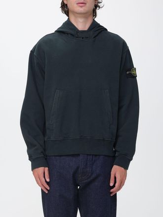 Stone Island Felpa con cappuccio in cotone con tasca a marsupio e logo