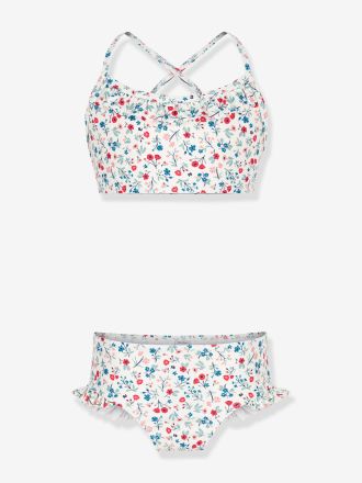 Petit Bateau Maillot de bain 2 pi&egrave;ces fleuri fille blanc