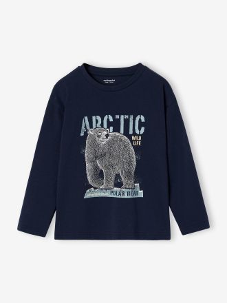 Vertbaudet Jungen Langarmshirt mit Aufdruck marine