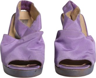 Dolce & Gabbana Purple Platform Slingback Heels Sandals Womens Shoes (Pre-Owned)