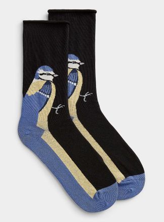 Simons Womens Rolled-hem animal socks