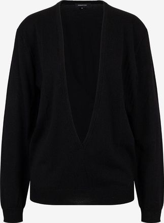 Barbara Bui Feiner weiter Schurwollpullover mit sehr tiefem V-Ausschnitt